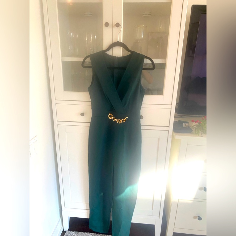 Womens green and gold romper